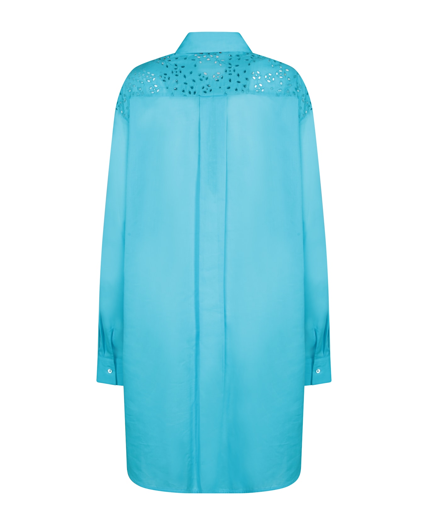 Ermanno Scervino Oversized Blue Sangallo Shirt - Blue