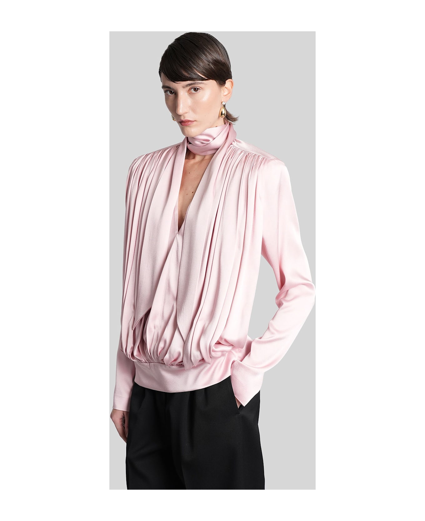 Stella McCartney Blouse In Rose-pink Acetate - rose-pink