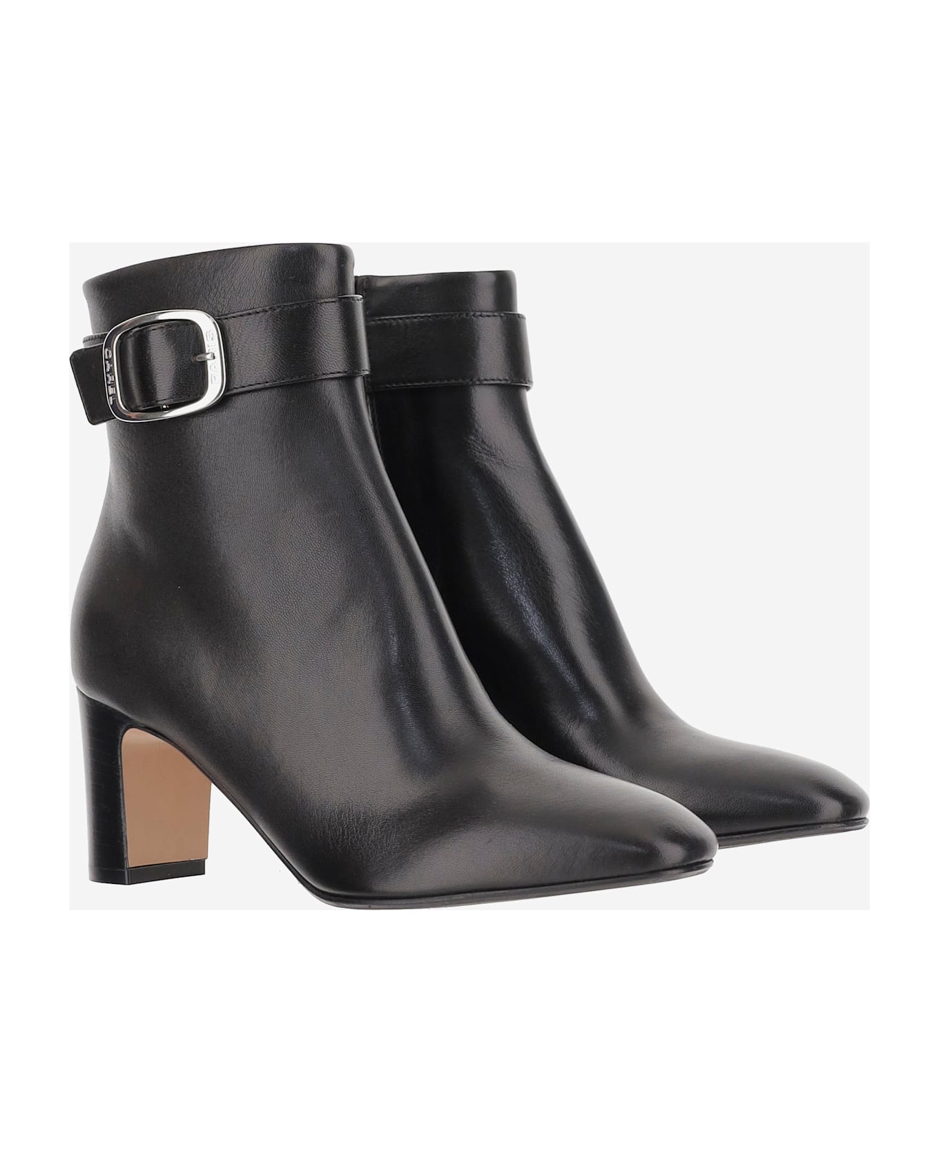 Carel Thelma Leather Ankle Boots - Black