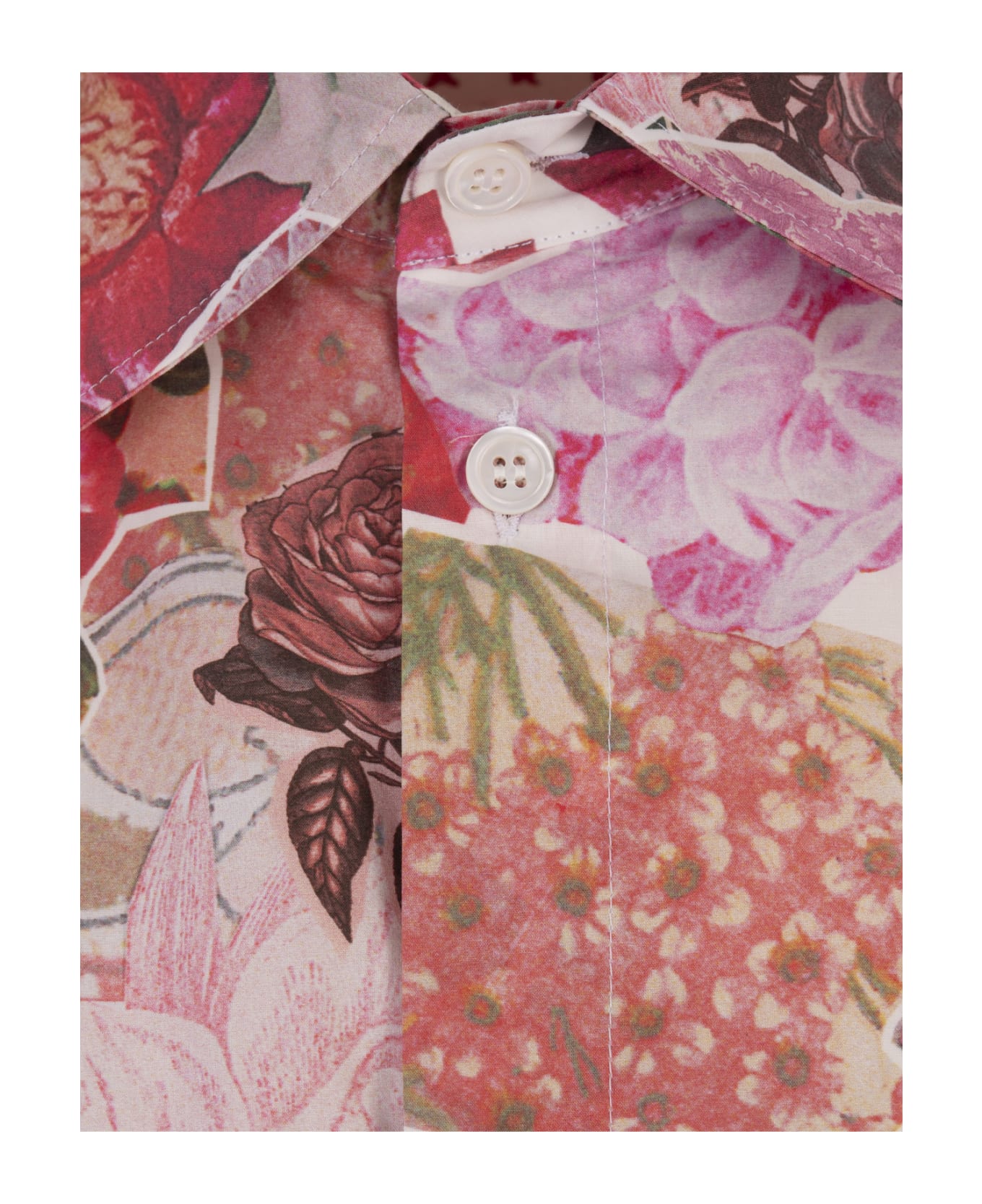 Marni Pink Short Shirt Dress With Flower Requiem Print - Pink