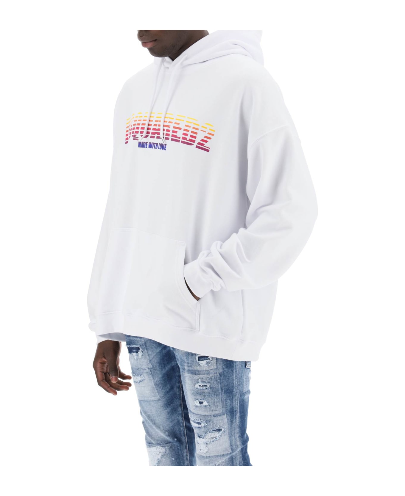 Dsquared2 Cool Fit Hoodie - WHITE (White)