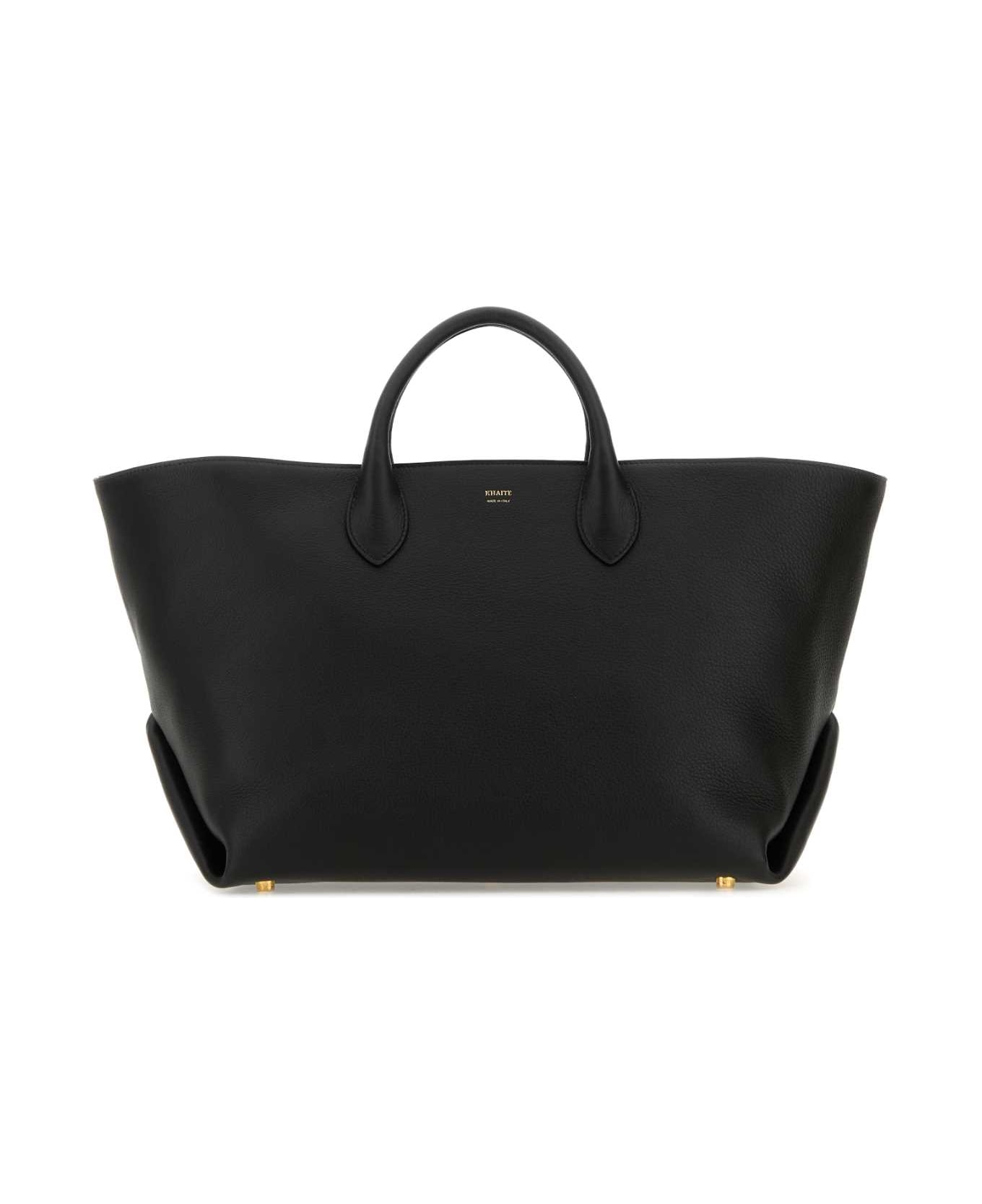 Khaite Black Leather Amelia Shopping Bag - BLACK トートバッグ
