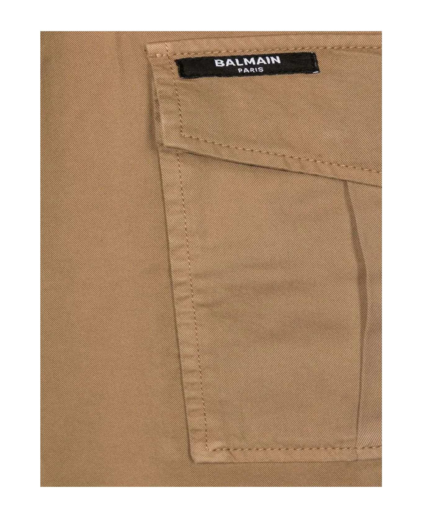 Balmain Beige Cotton Trousers - Beige