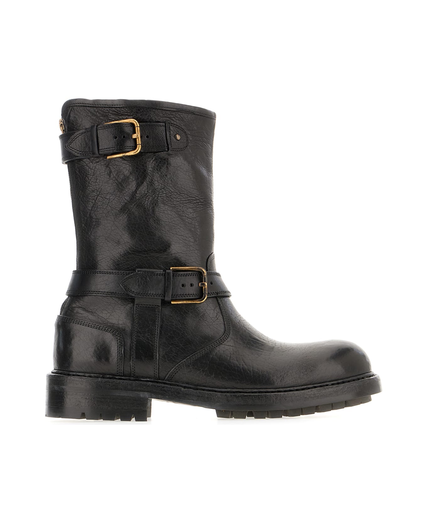 Dolce 
Gabbana Black Leather Boots - Nero