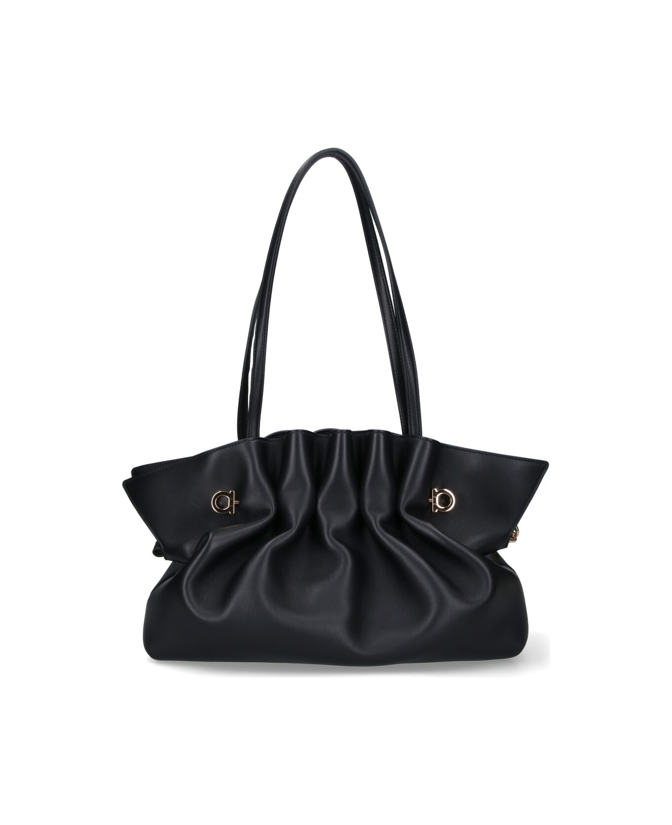 Ferragamo Medium Shoulder Bag "piercing" - Black  