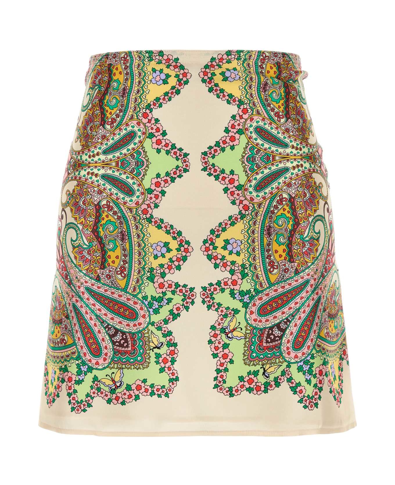 Etro Printed Satin Mini Skirt - X0806