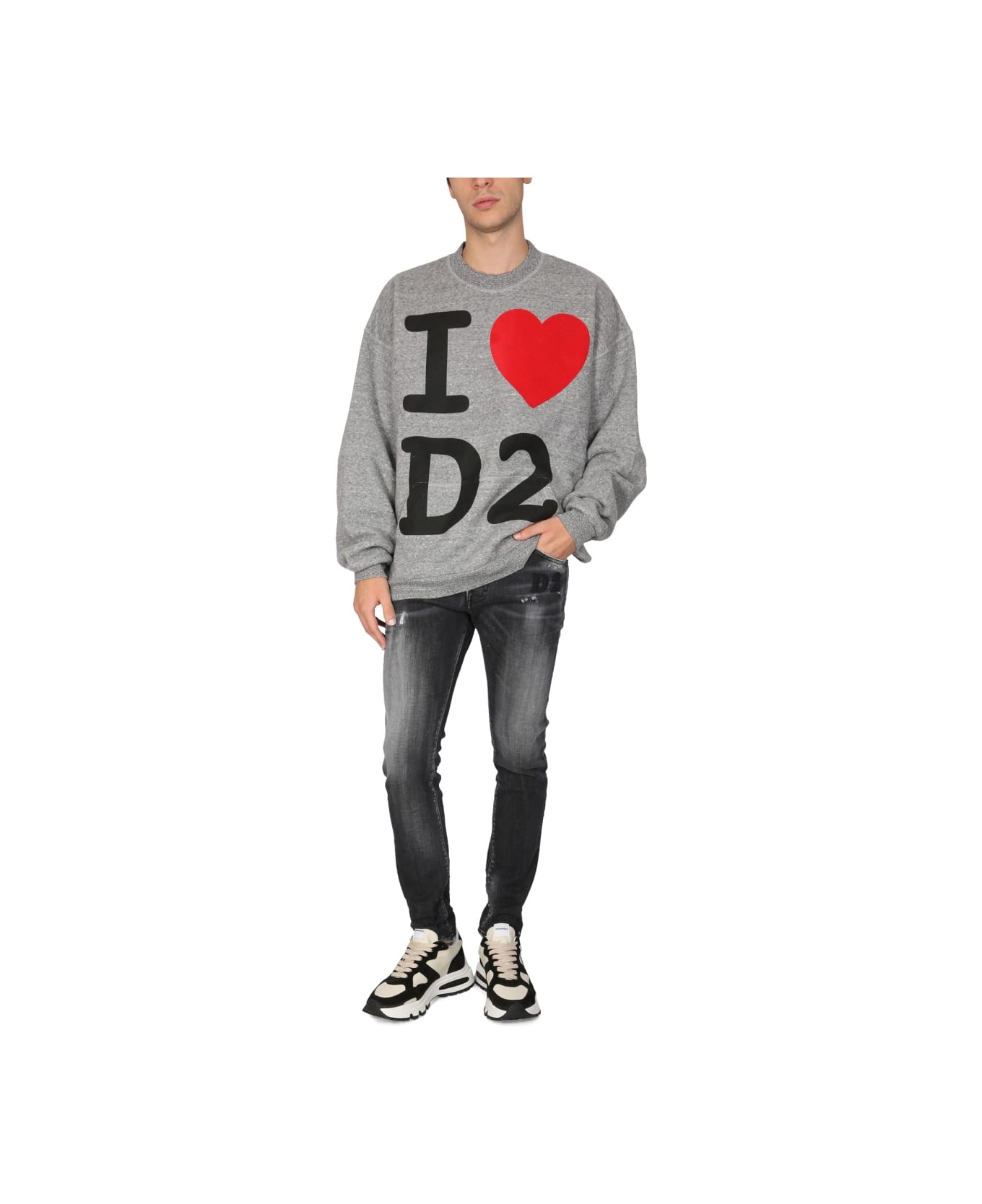Dsquared2 I Love D2 Sweatshirt - GREY