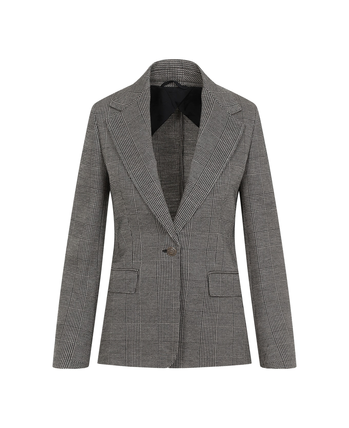 Max Mara Muschio Prince Wales Jacket - Nero Pomice