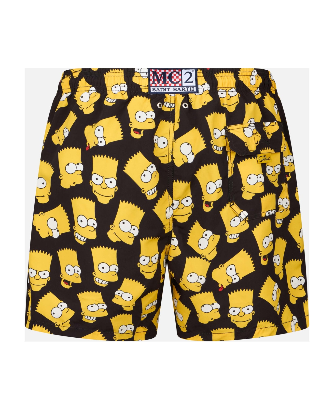 MC2 Saint Barth Man Mid-length Gustavia Swim-shorts With Bart Simpson Print | The Simpsons Special Edition - BLACK