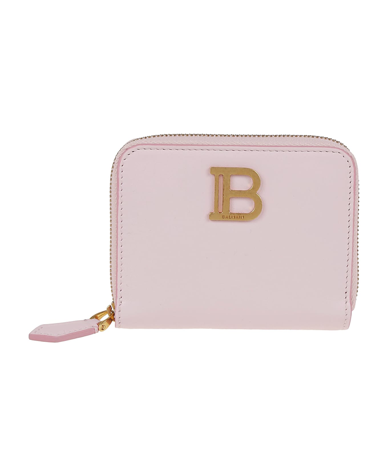 Balmain Bbuzz Zipped Wallet-calfskin - Ak Rose Pale