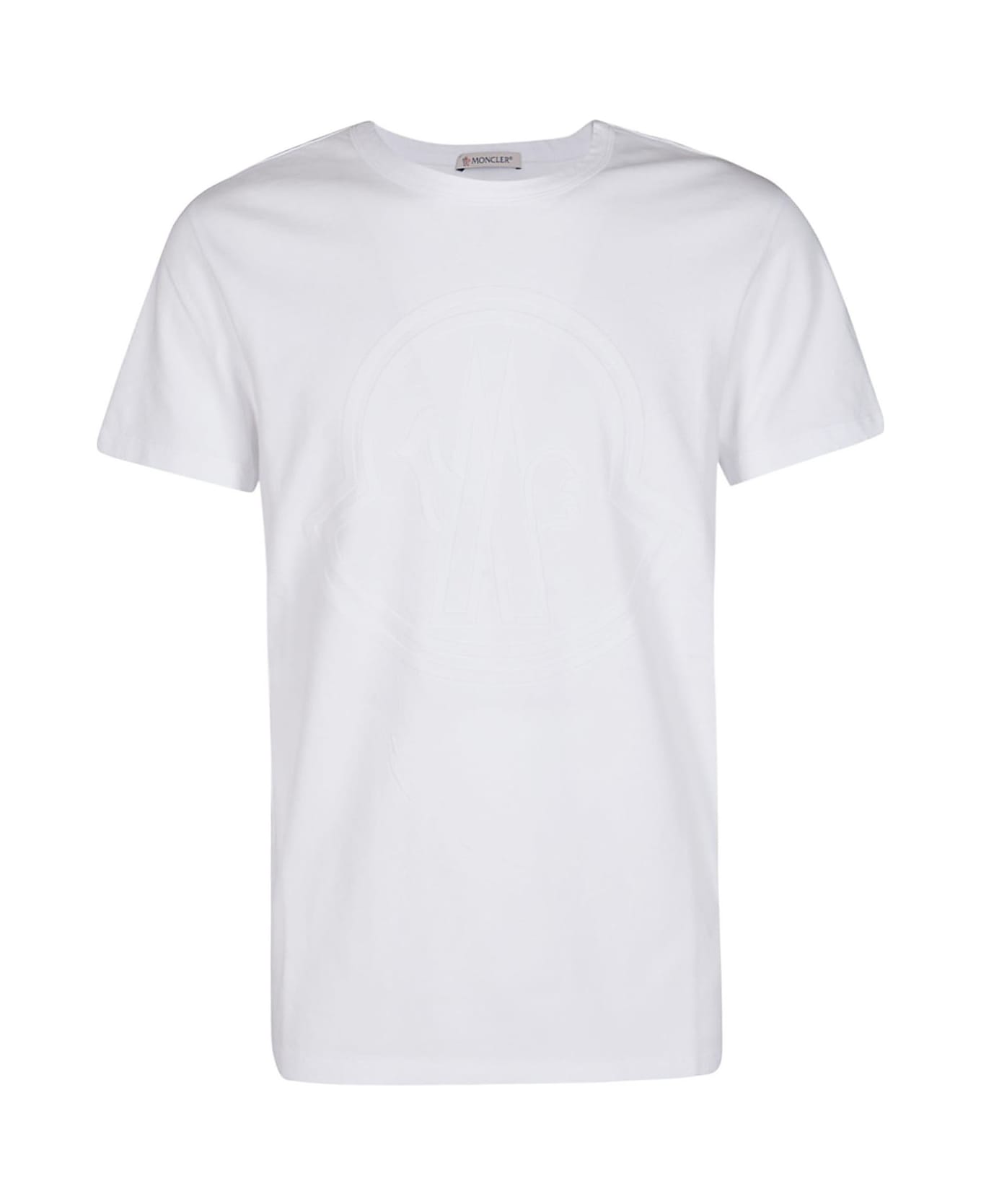 Moncler Flocked Logo Crewneck T-shirt - WHITE