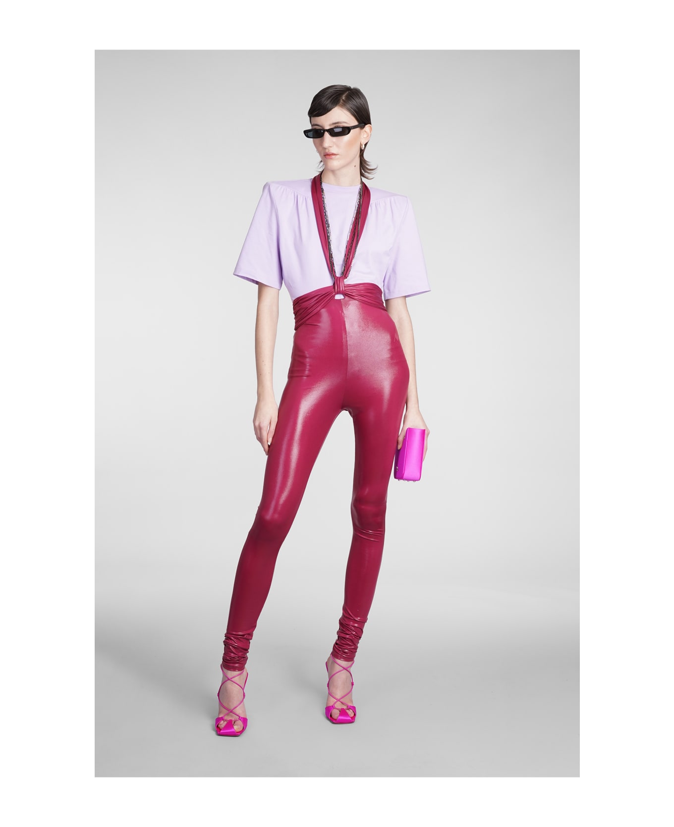 The Attico Wine Red Jersey Ruby Pants - red