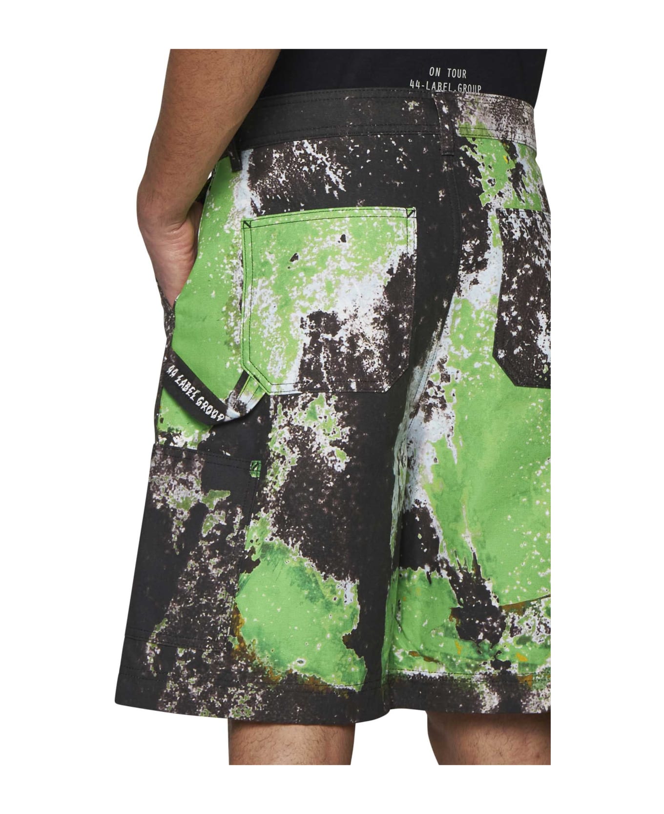 44 Label Group Shorts - Black+grunge green