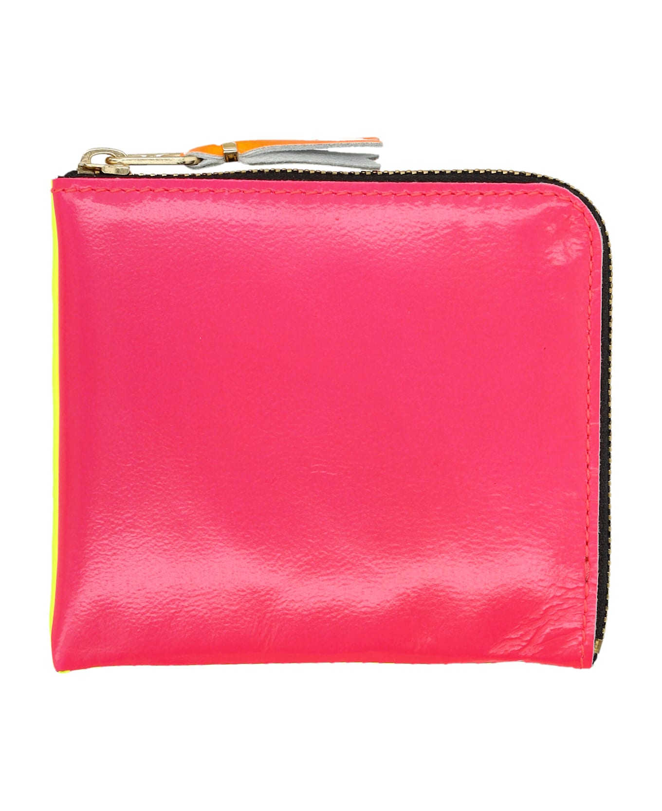 Comme des Garçons Wallet Super Fluo Small Zip Coin Wallet - PINK YELLOW