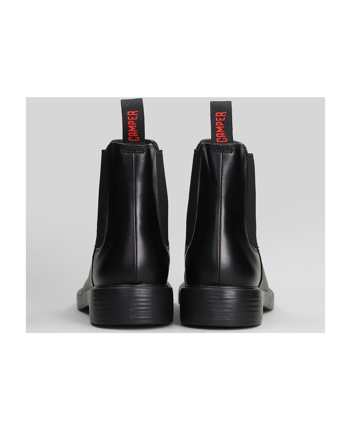 Camper Dean Ankle Boots In Black Leather - black