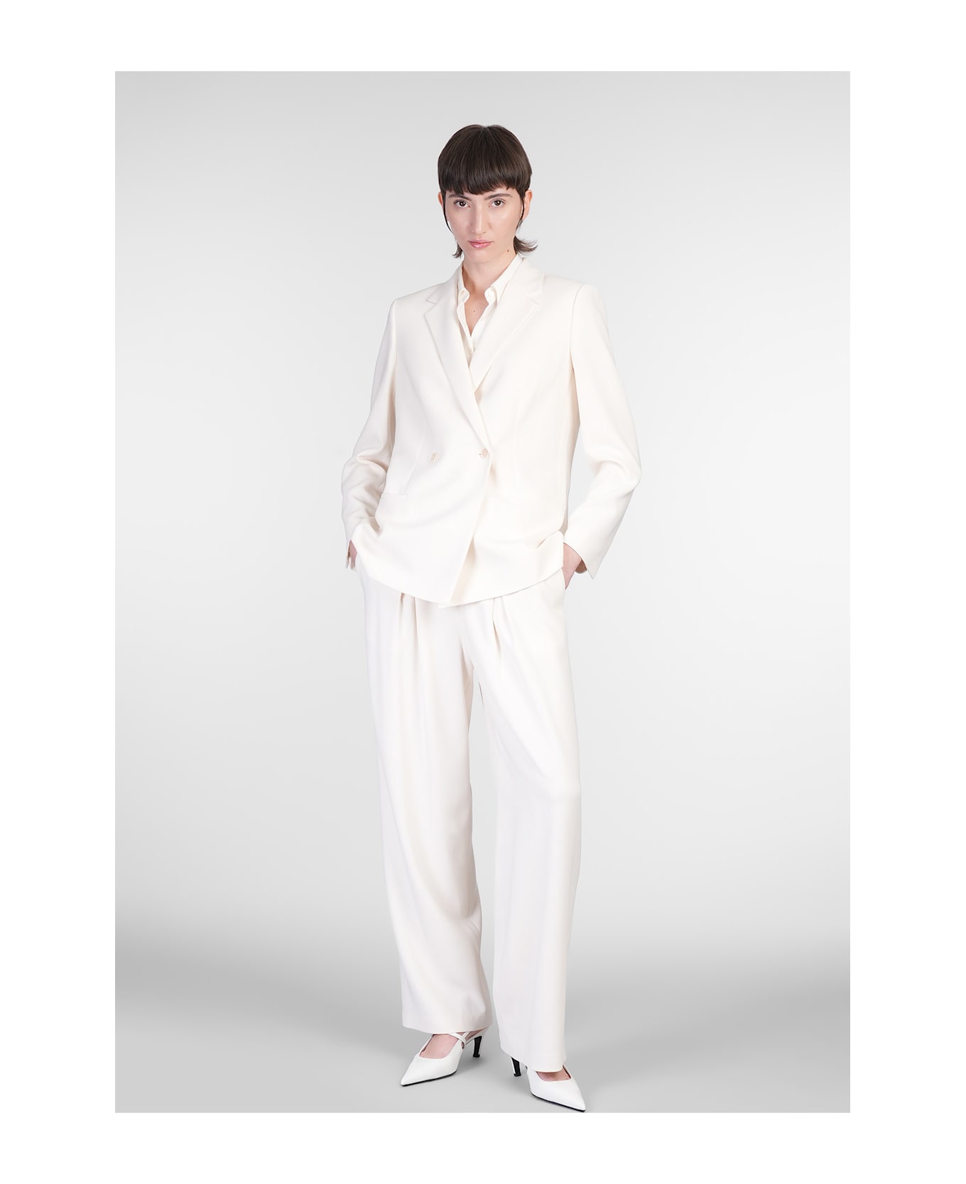 Theory Blazer In Beige Triacetate - beige