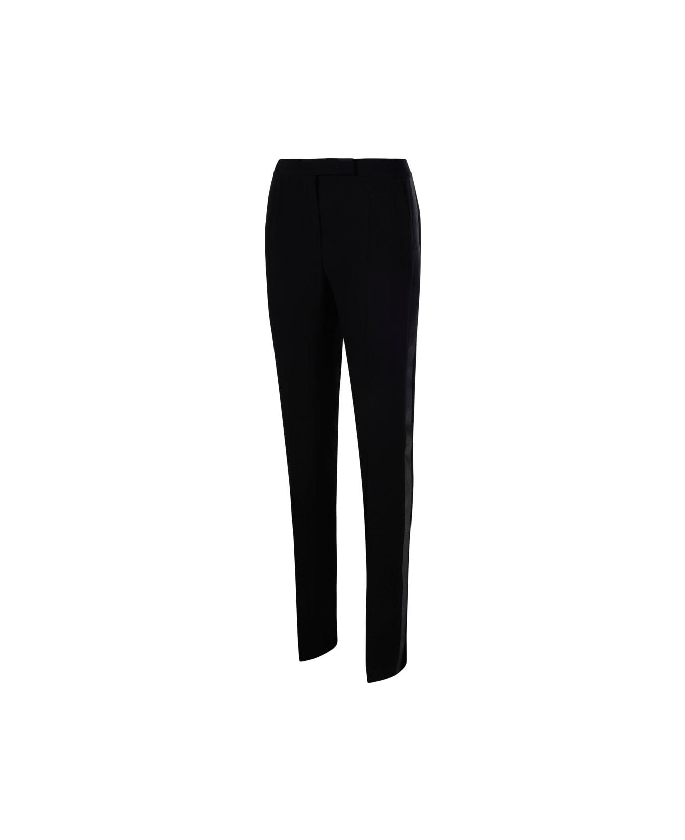 Max Mara Pianoforte Pleat Detailed Tapered Trousers - Black