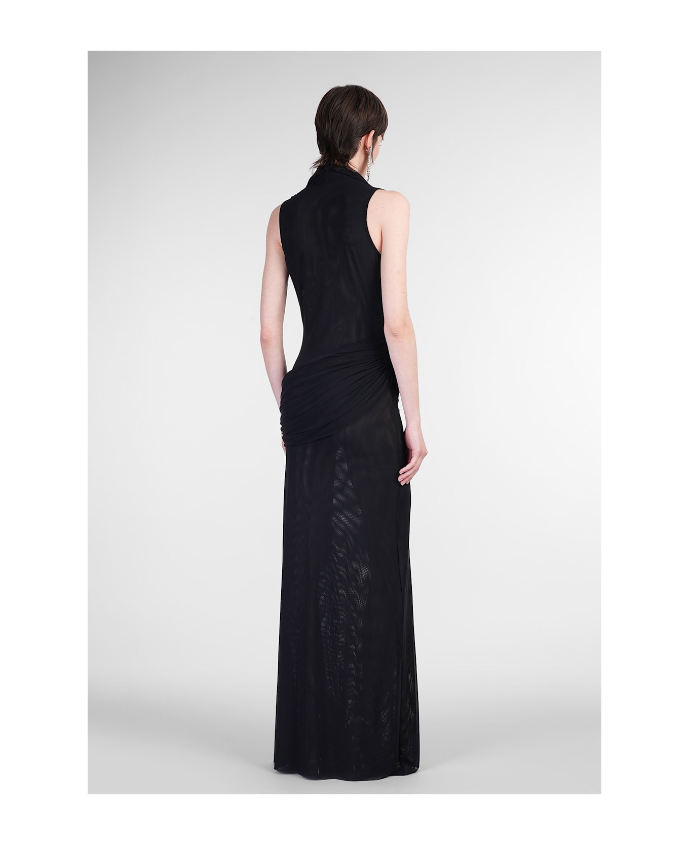 David Koma Long Dress In Black Polyamide - black