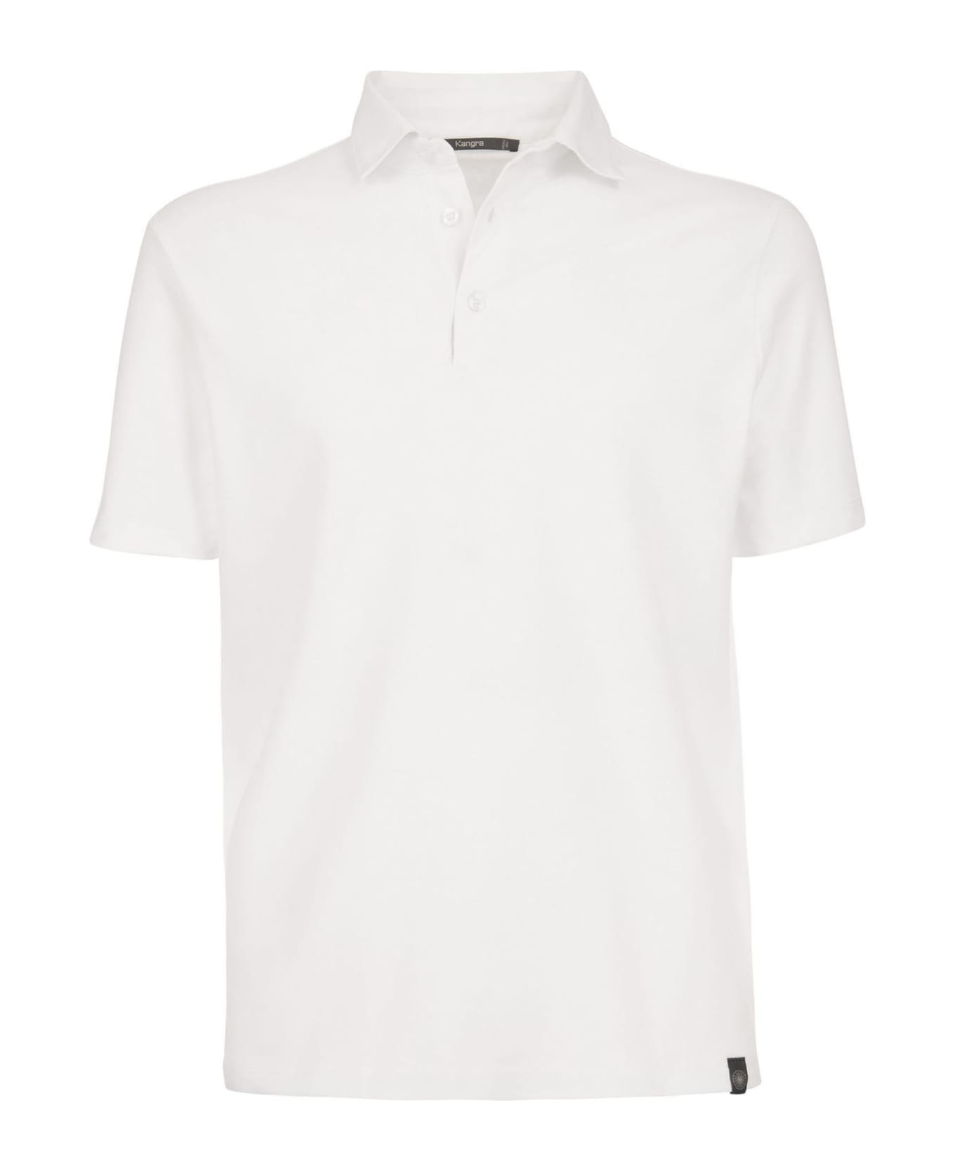Kangra White Cotton Polo Shirt - White