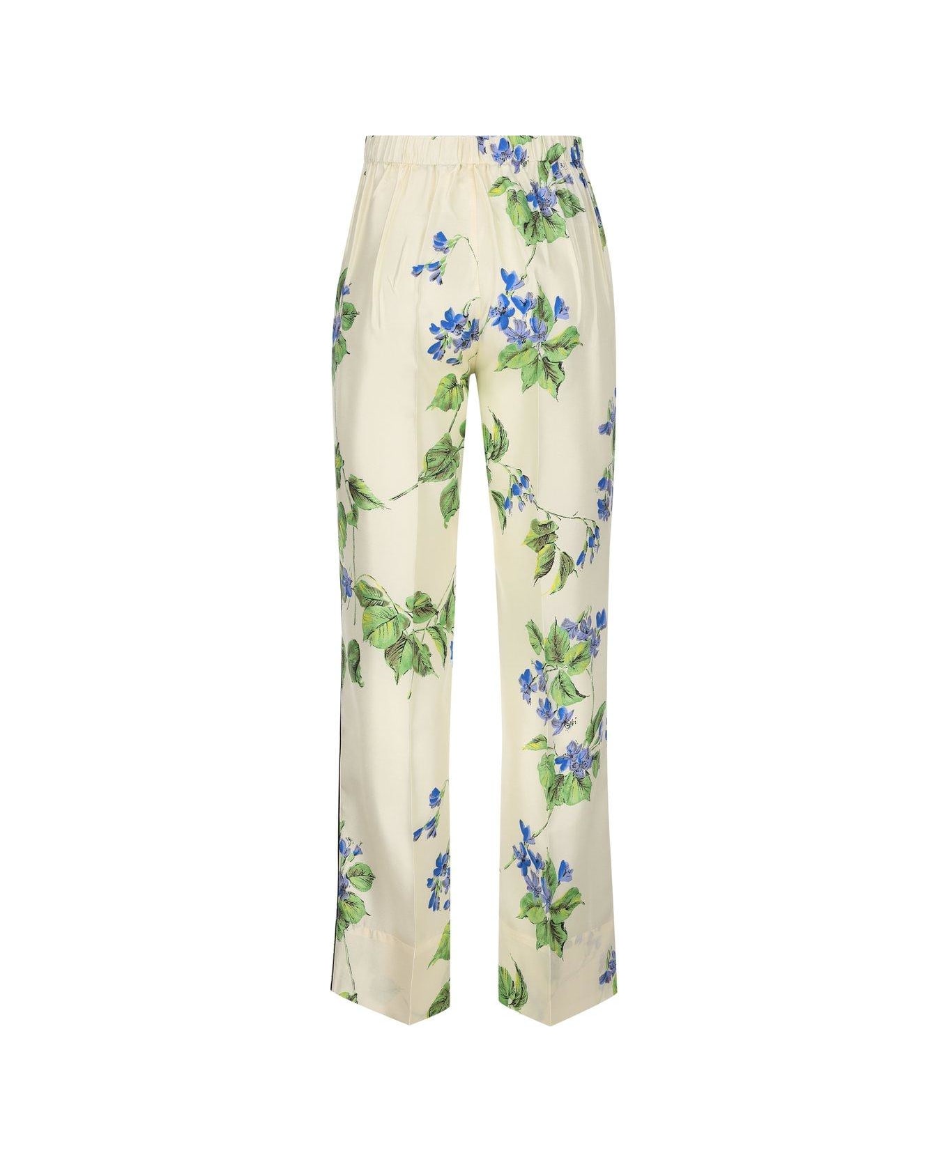 Prada Floral-printed Elasticated Waistband Trousers - TALCO