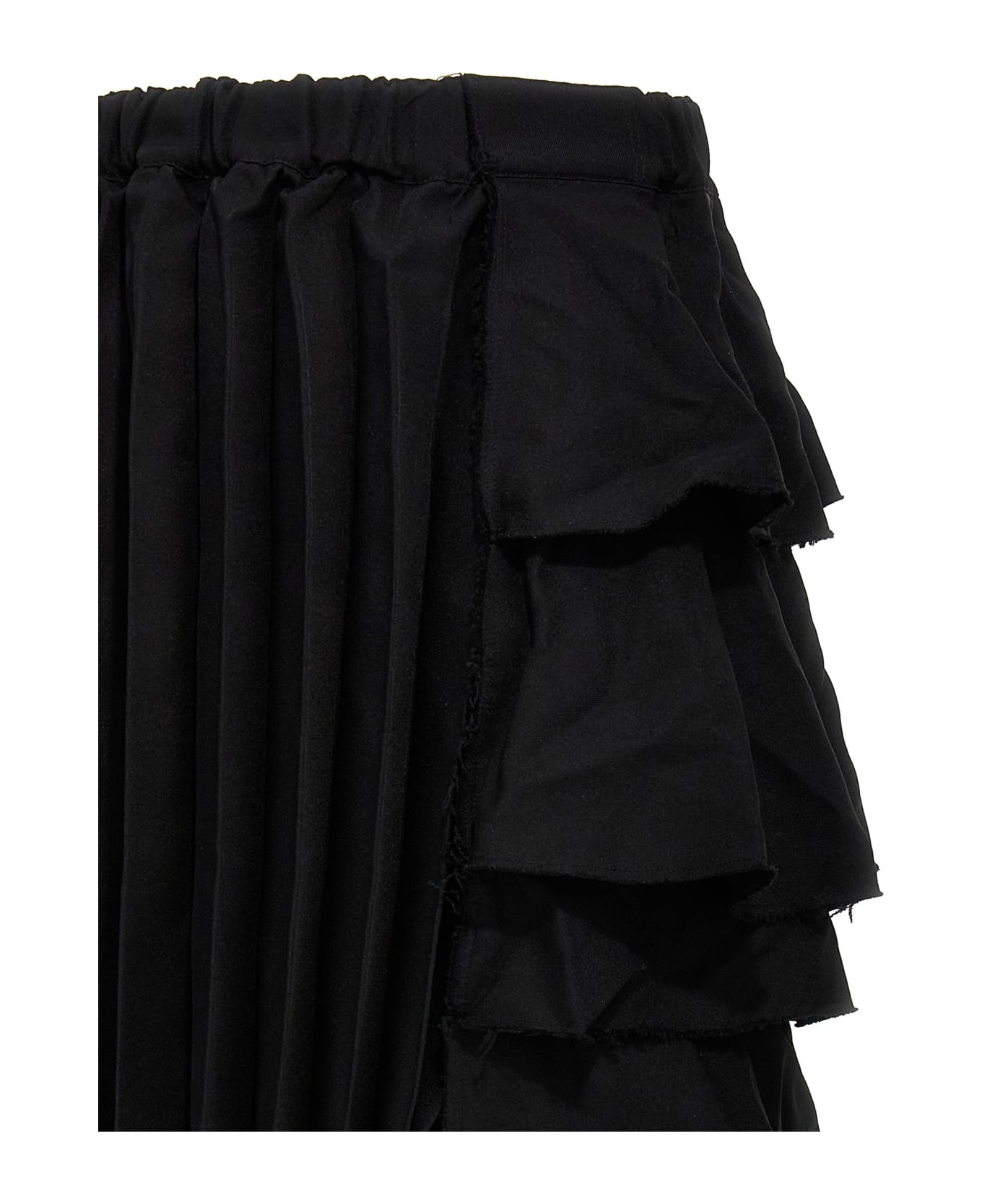 Black Comme des Garçons Flounces And Pleated Skirt - Black  