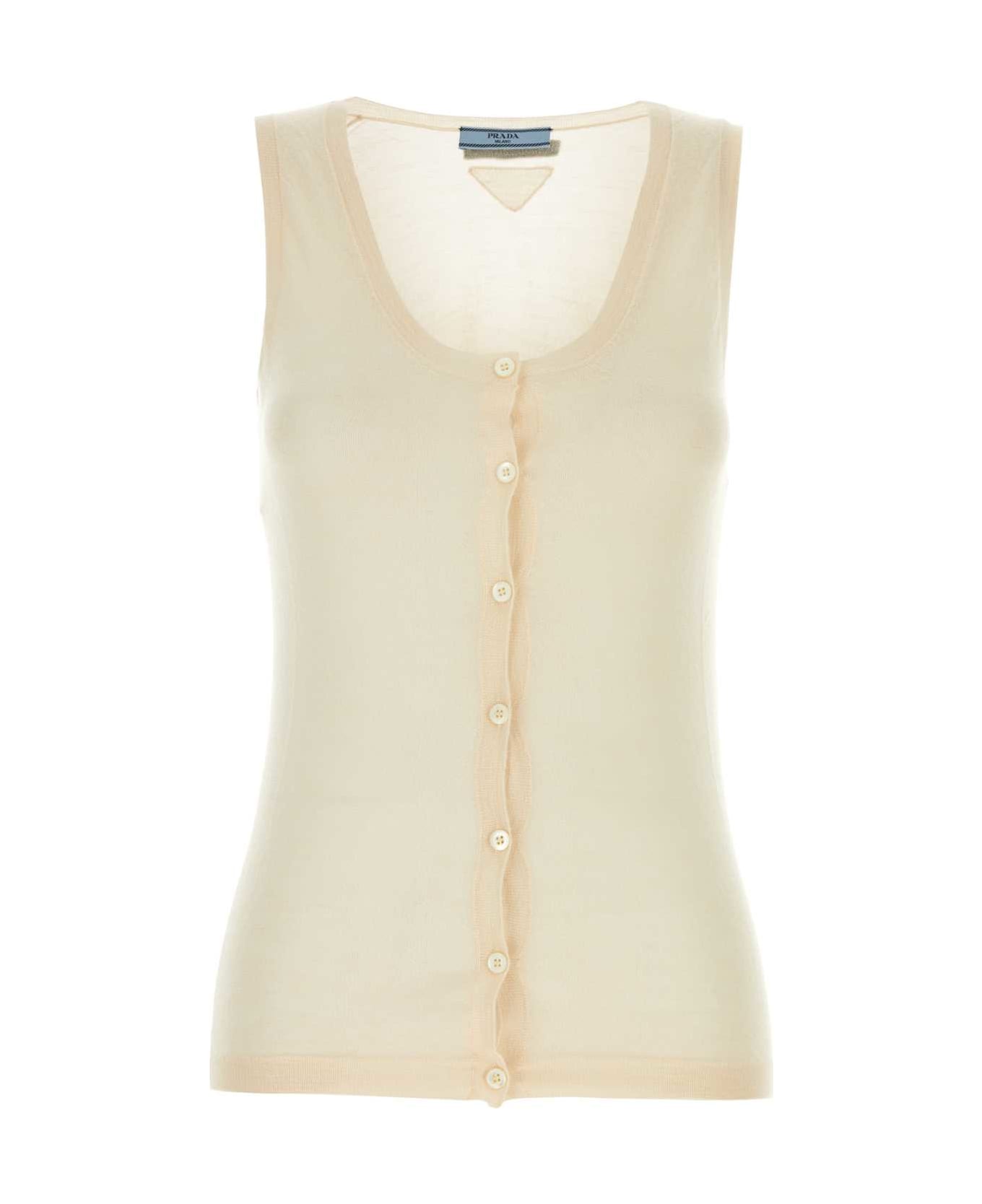 Prada Skin Pink Cashmere Blend Vest - NATURALE