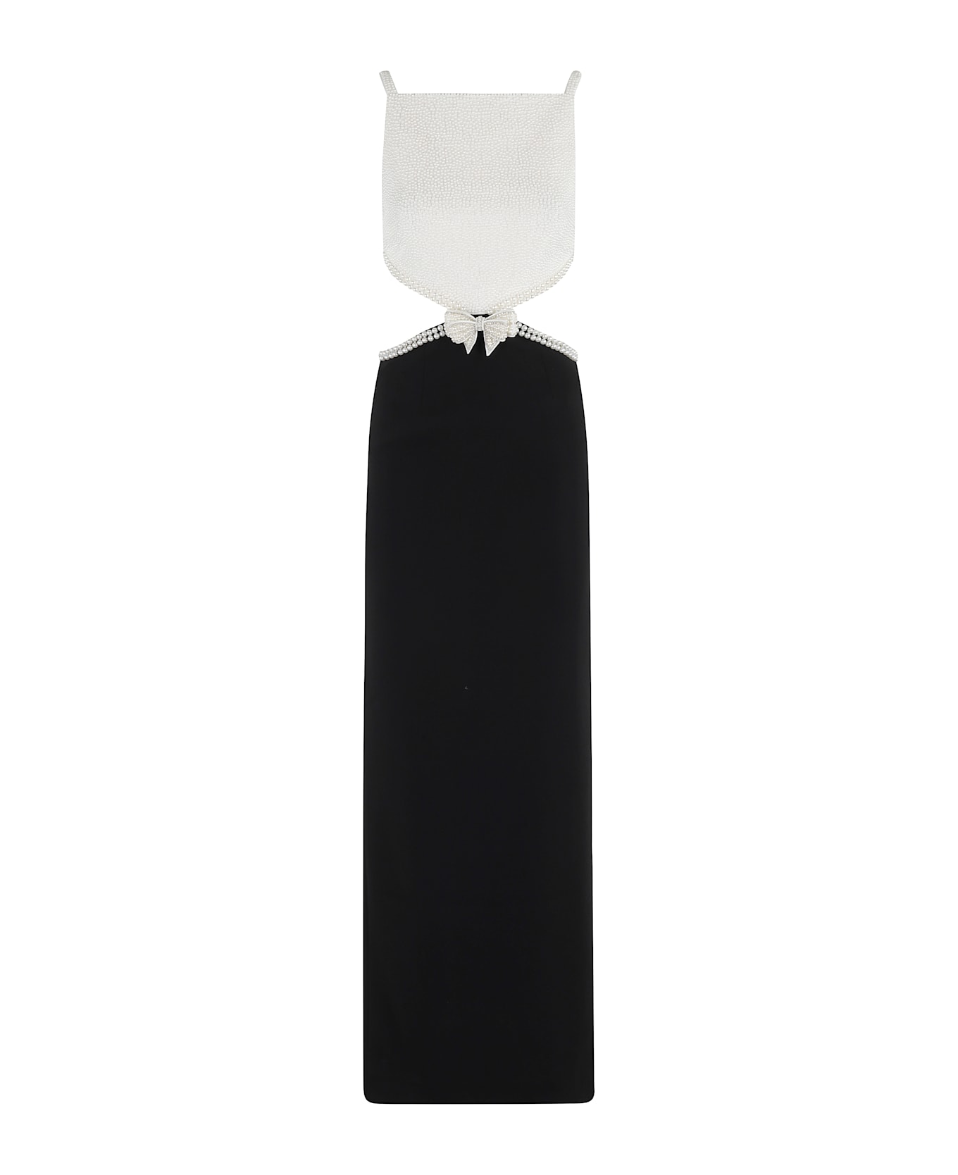self-portrait Crepe Maxi Dress - Black White