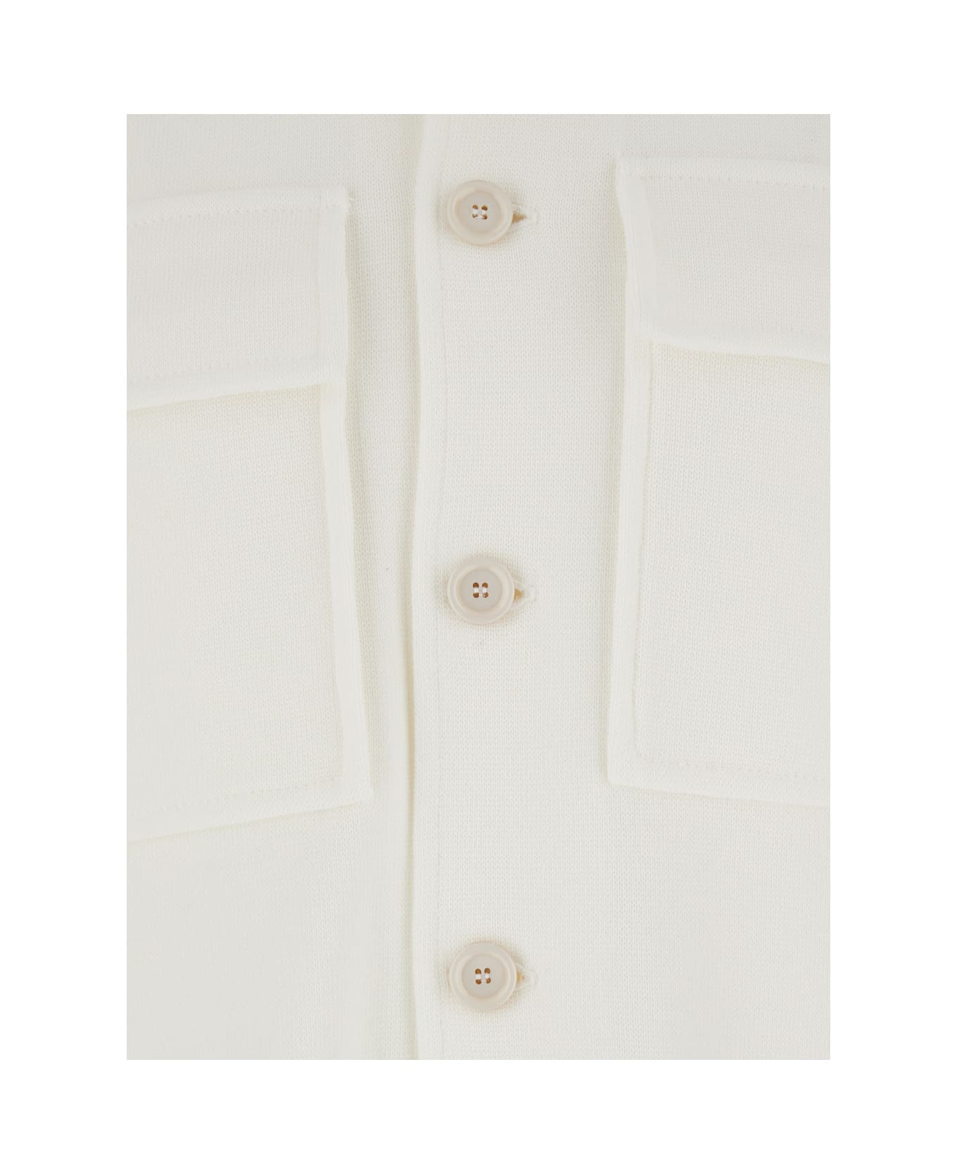 Lardini Shirt With Classic Collar And Two Front Patch Pockets - White