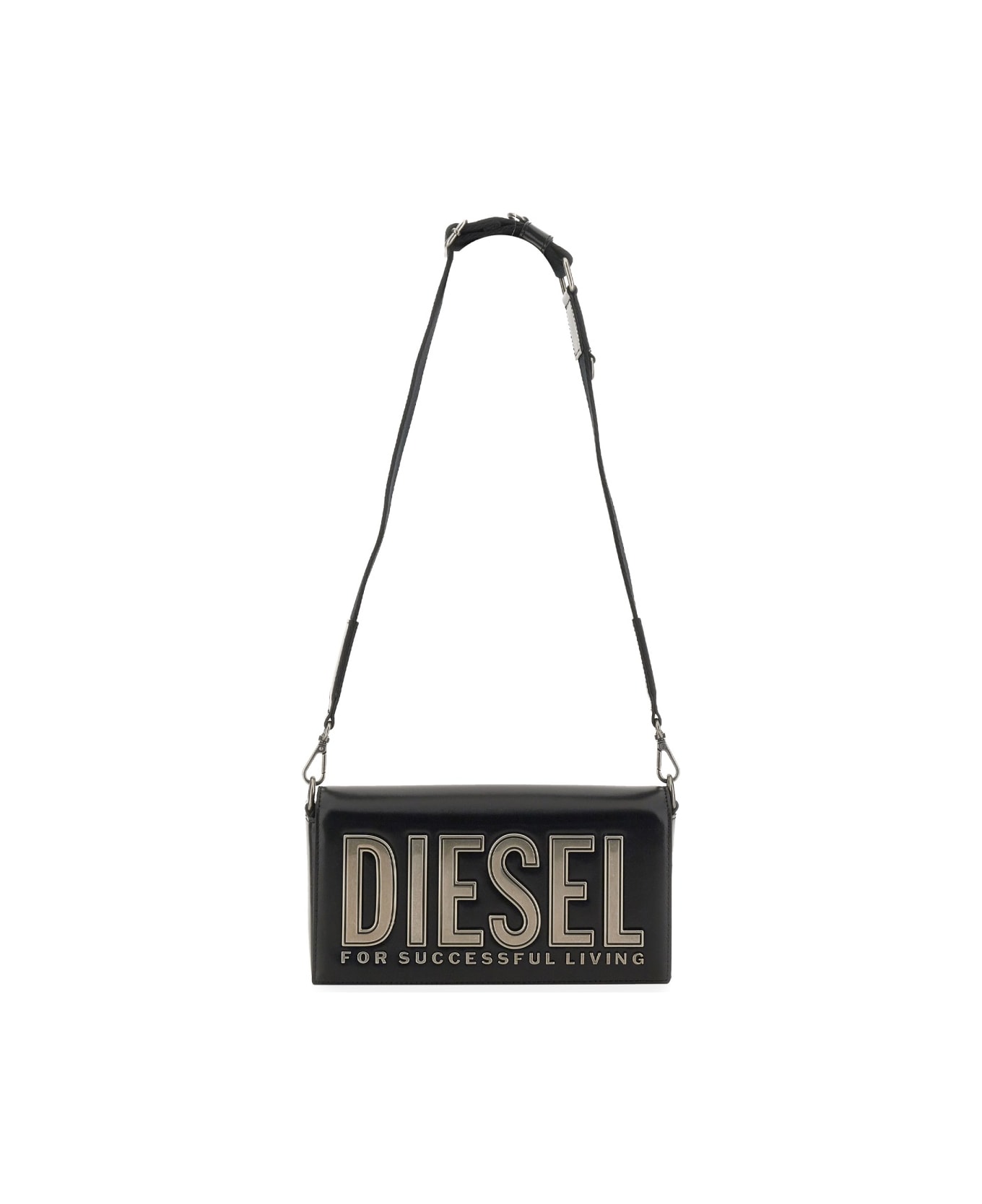 Diesel Shoulder Bag "cookie" Medium - BLACK クラッチバッグ