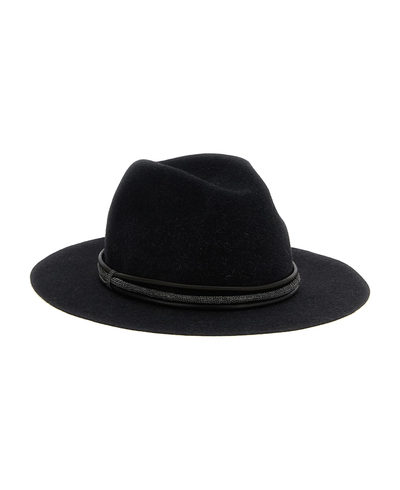 Brunello Cucinelli Jewel Leather Hat - Gray