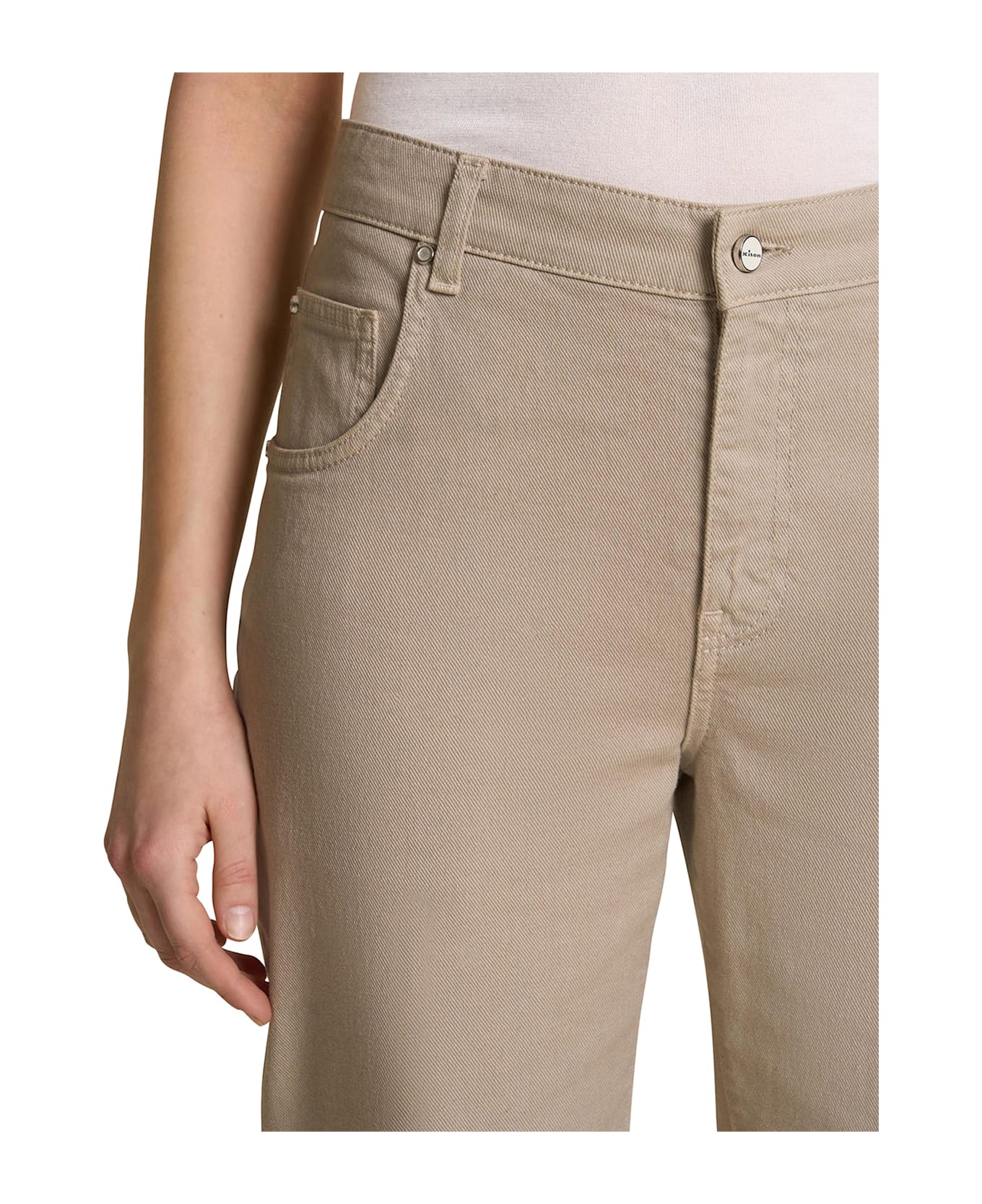 Kiton Trousers Cotton - BEIGE