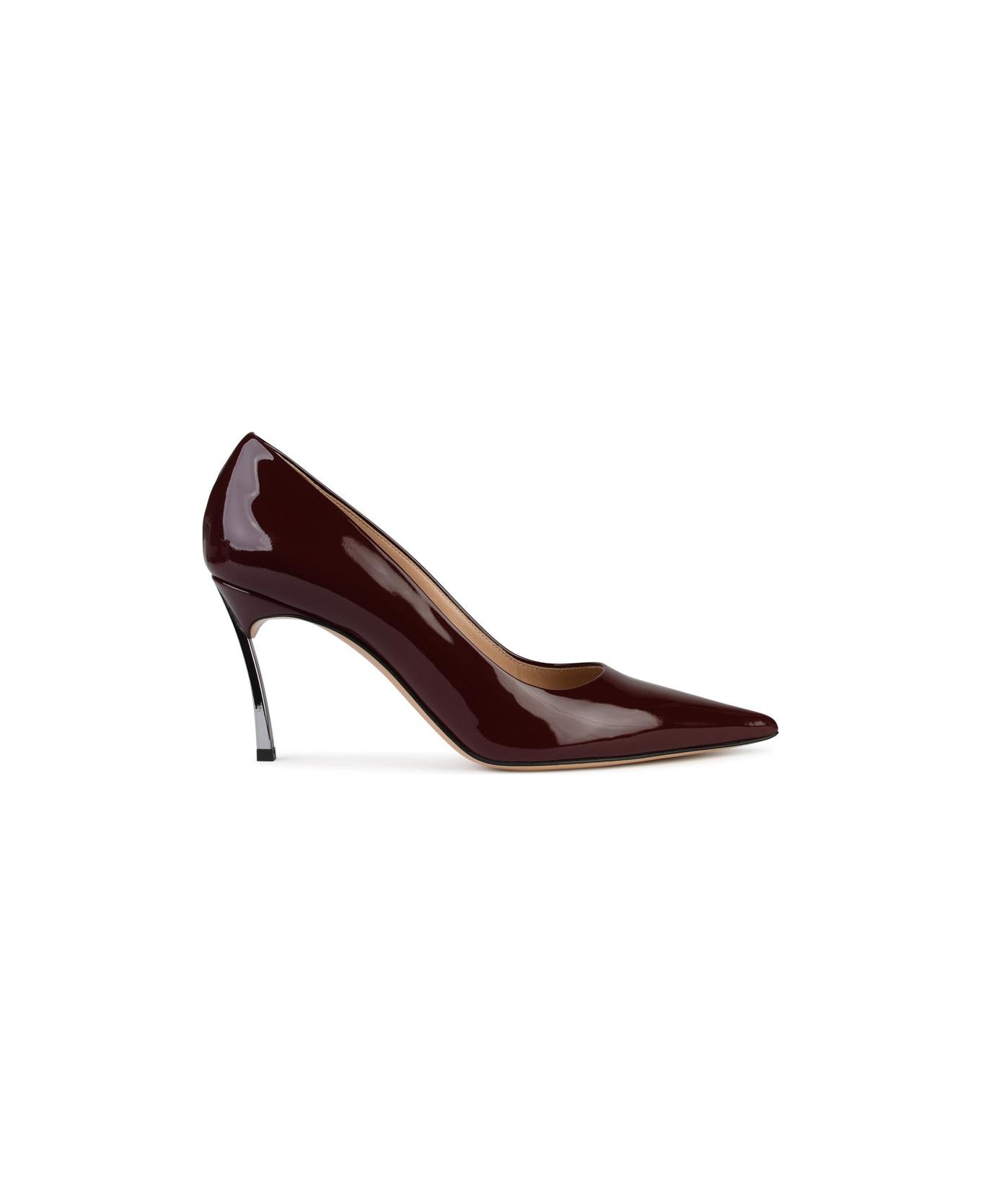 Casadei Superblade' Burgundy Shiny Leather Pumps | italist