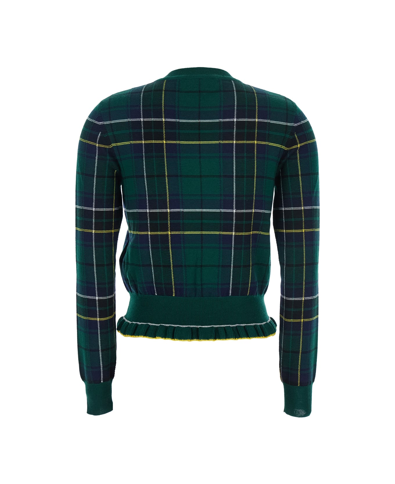 Alexander McQueen Check Crew Neck Jumper - Green