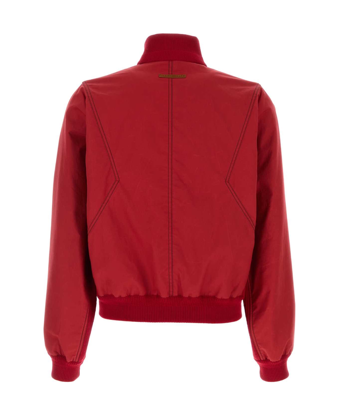 1989 Studio Red Cotton Bomber Jacket - RED