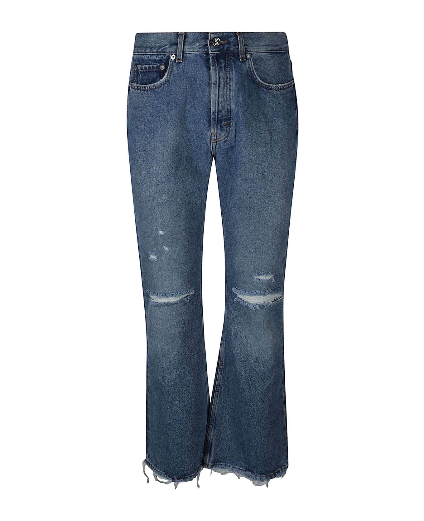 Séfr Rider Cut Jeans - Trashed Mid Blue