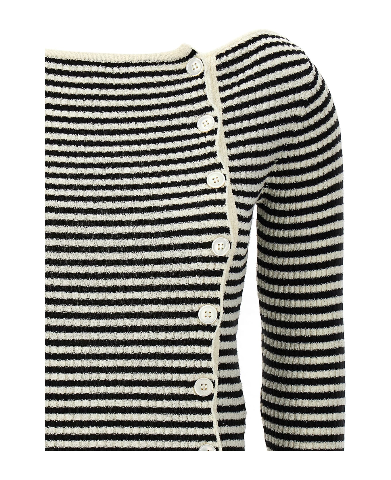 N.21 Striped Cardigan - White/Black