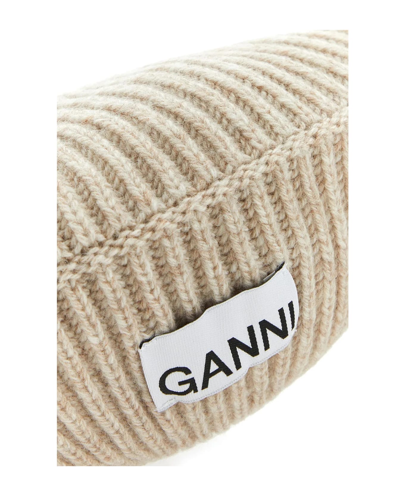Ganni Sand Wool Blend Beret