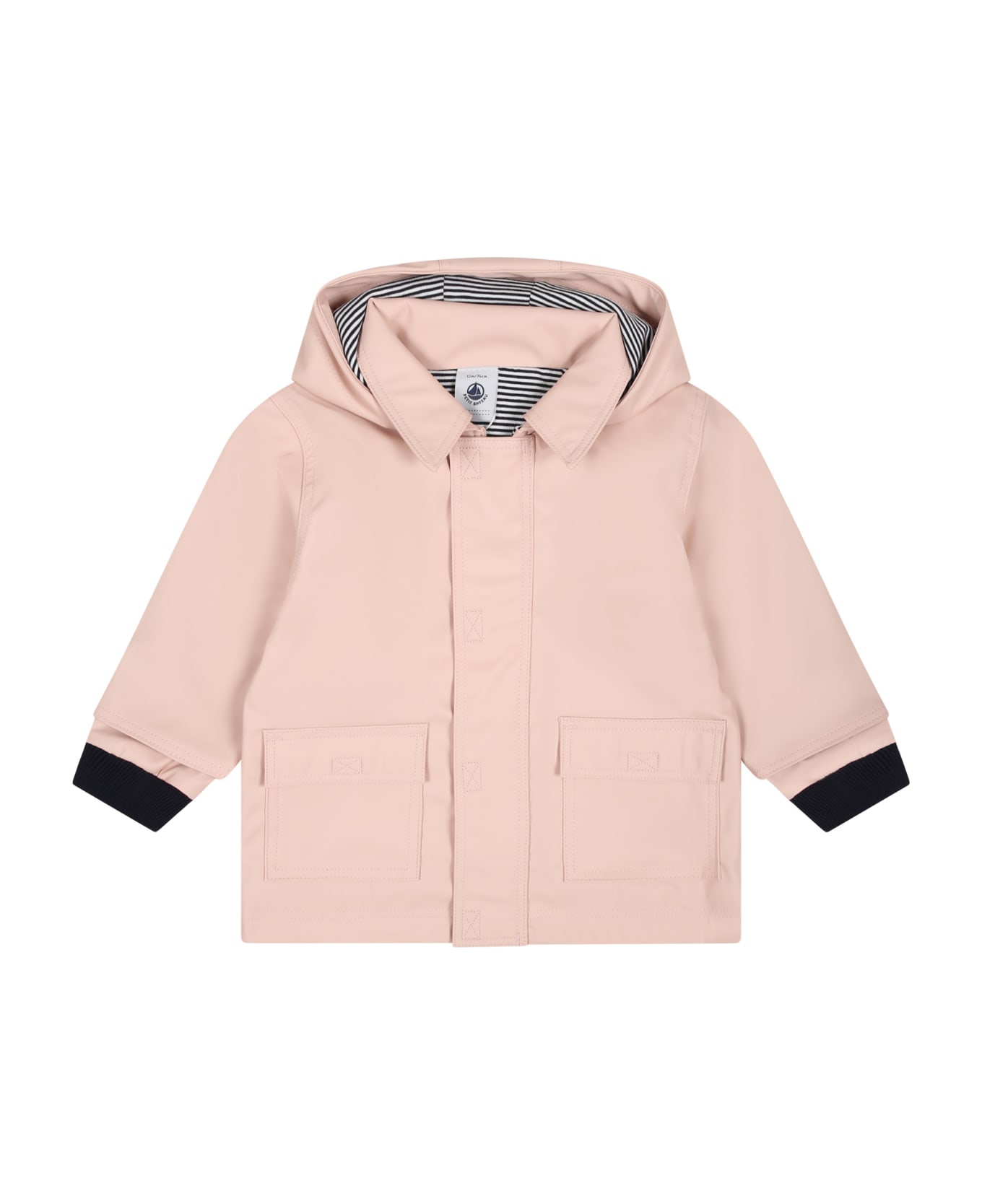 Petit Bateau Pink Raincoat For Baby Girl - Pink コート＆ジャケット