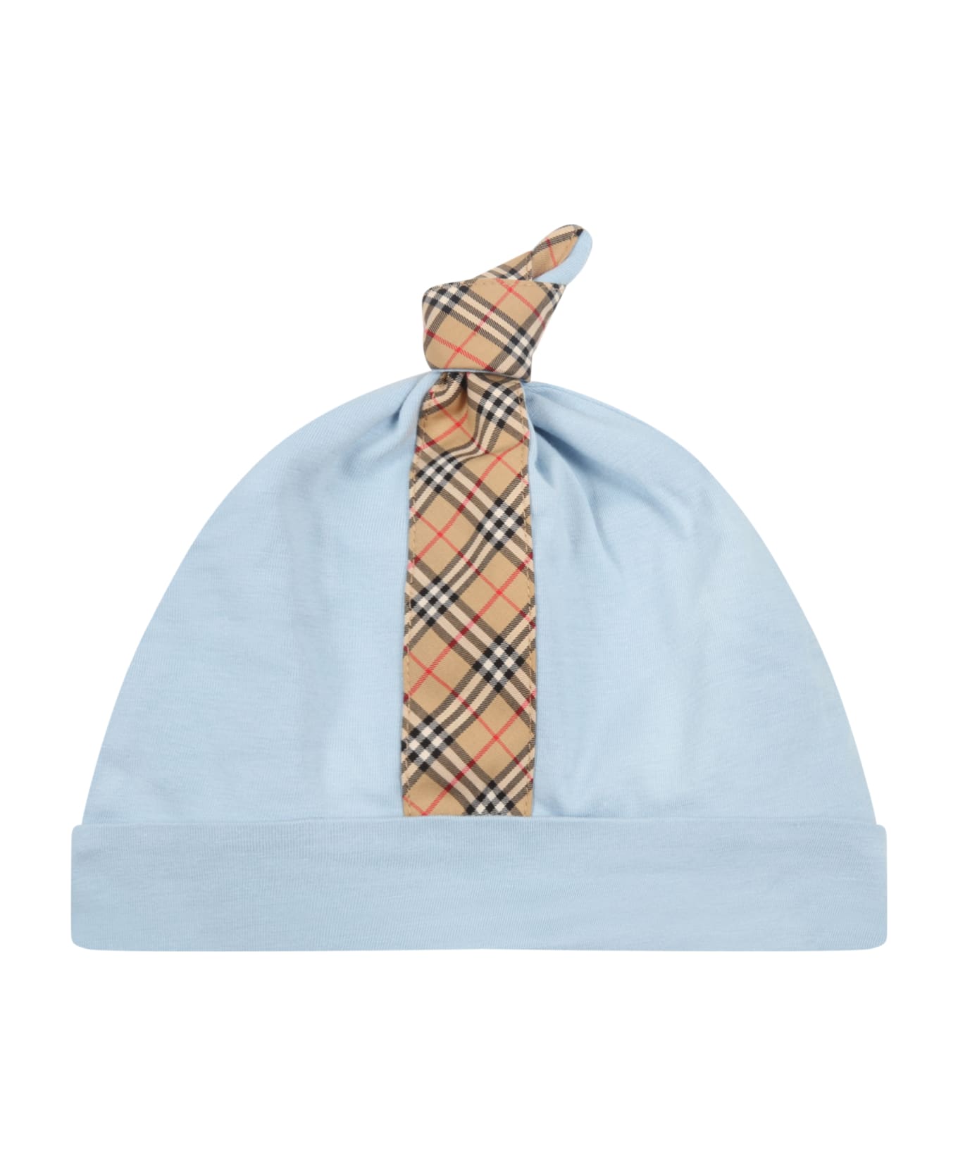 Burberry Light-blue Set For Babykids With Iconic Check Vintage - Light Blue ボディスーツ＆セットアップ
