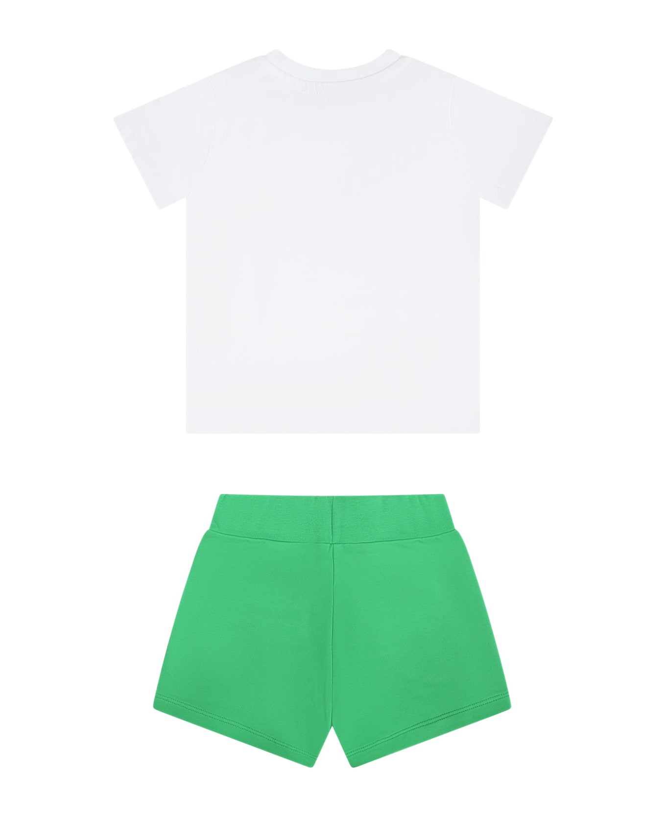 MSGM Green Set For Babykids With Logo - Green