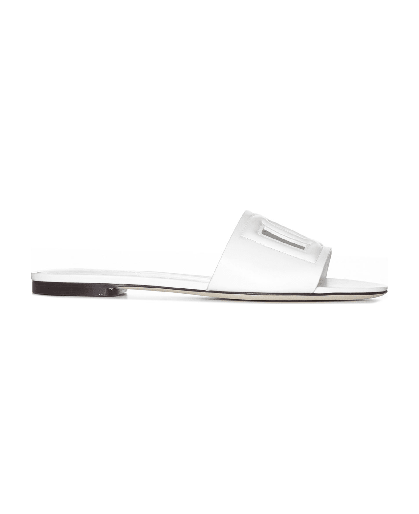 Dolce & Gabbana Logo Embossed Sliders - White