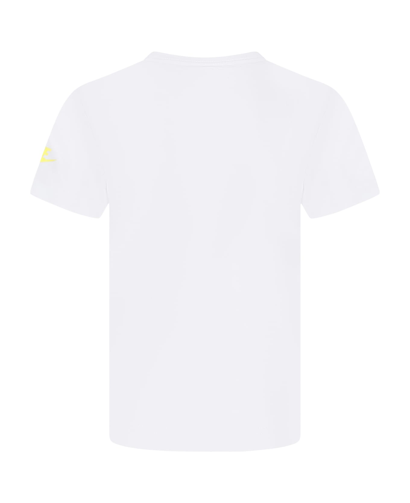 Nike White T-shirt For Boy With Logo And "just Do It" Writing - White