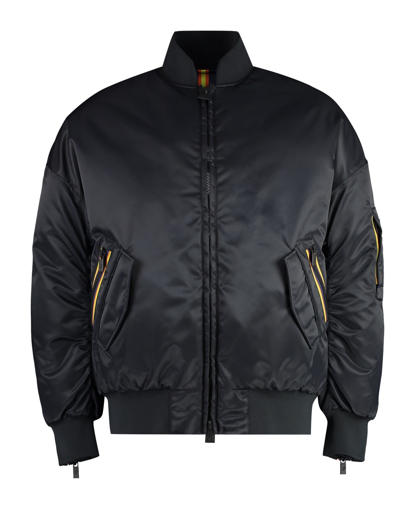 K-Way Londony Bomber In Technical Fabric - black