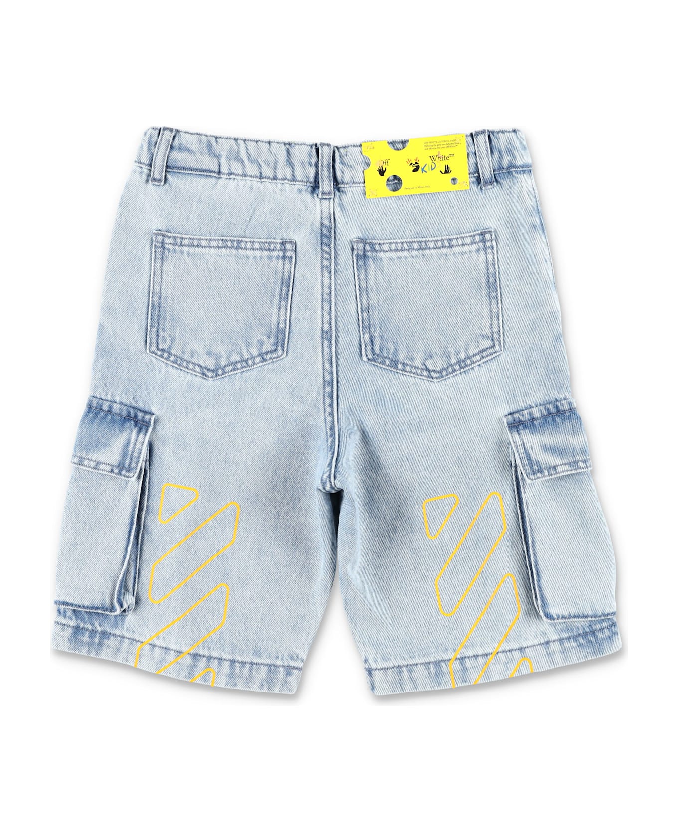 Off-White Kid - Diagonal Bookish Cargo Denim Shorts - DENIM