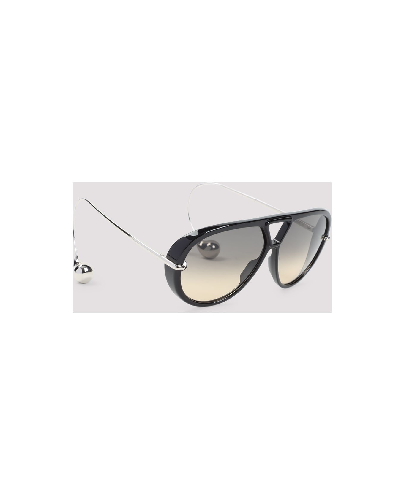 Bottega Veneta Acetate Sunglasses - Black Silver Brown