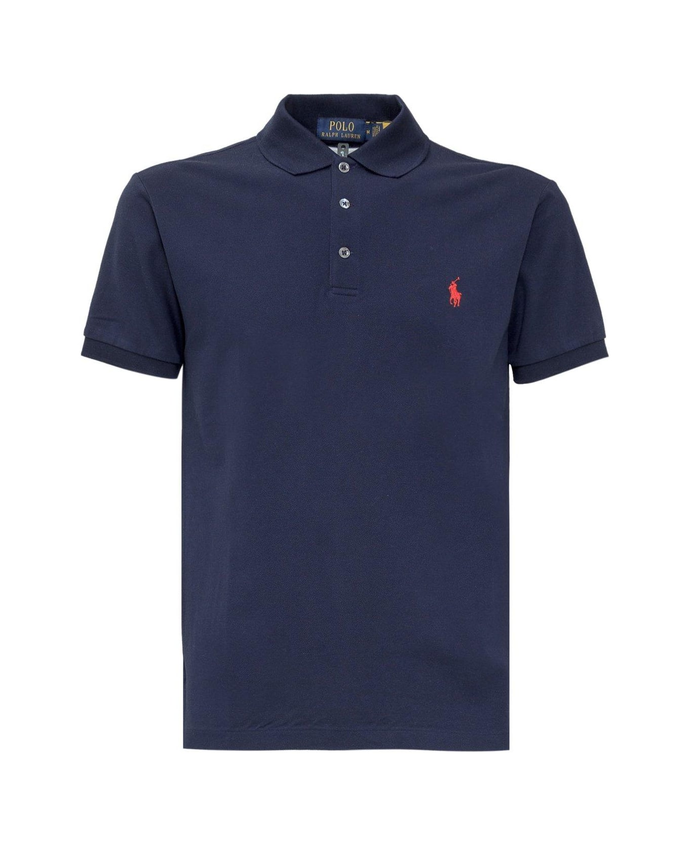 Ralph Lauren Logo Embroidered Slim-fit Polo Shirt - Refined Navy