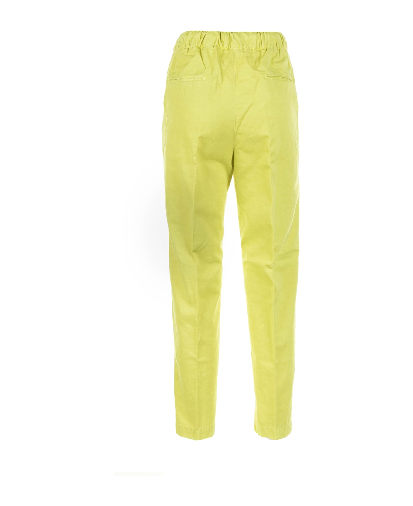Myths Yellow High-waisted Trousers With Drawstring - GIALLO
