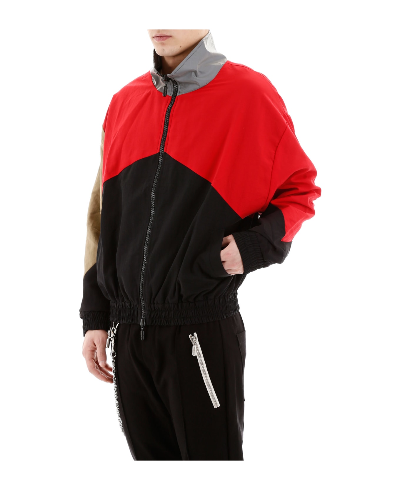 Rhude Color Block Flight Jacket - RED (Red)