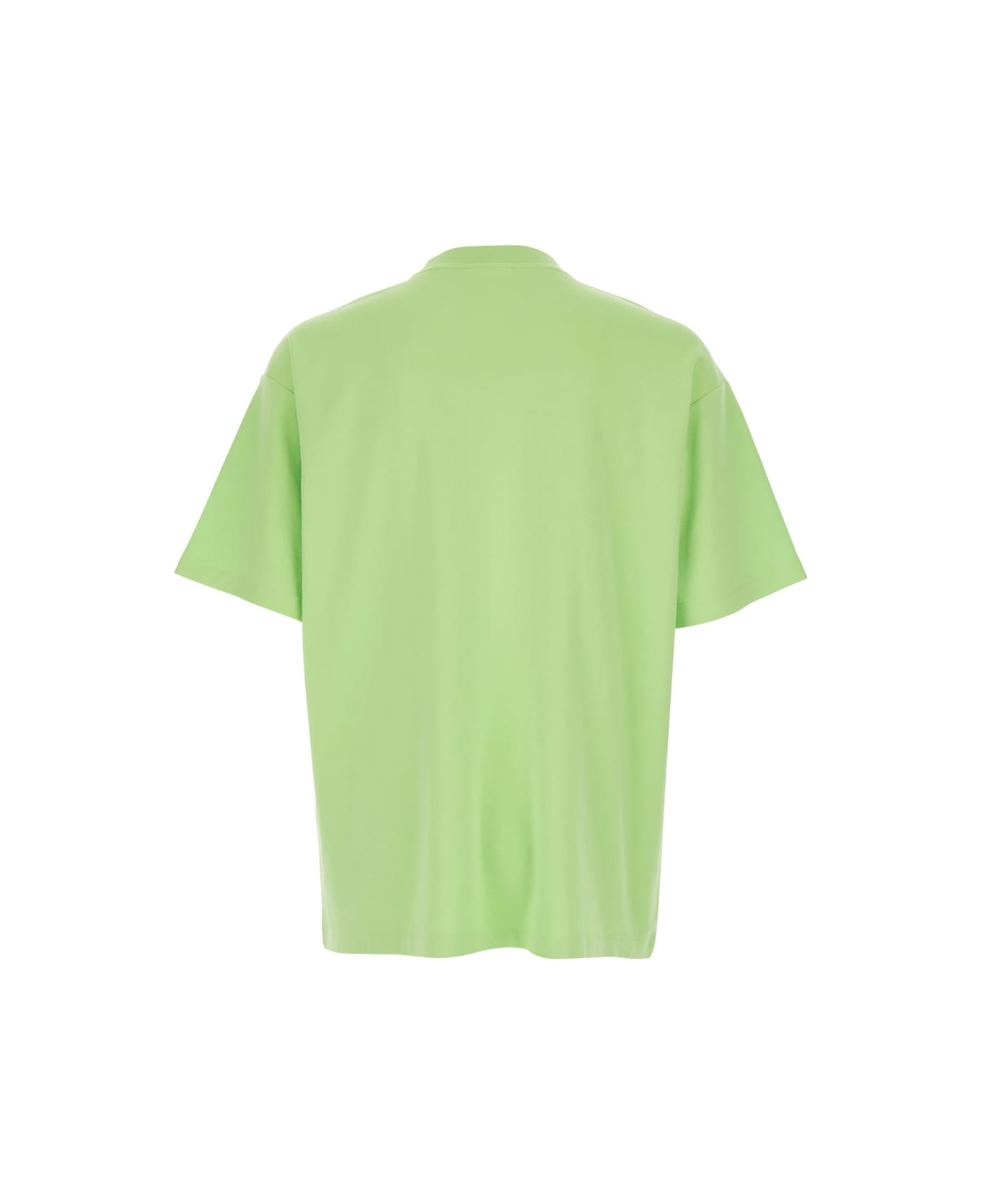 Drôle de Monsieur 
le T-shirt Slogan Classique
 Crewneck T-shirt With Print On The Front In Cotton Man - Light Green