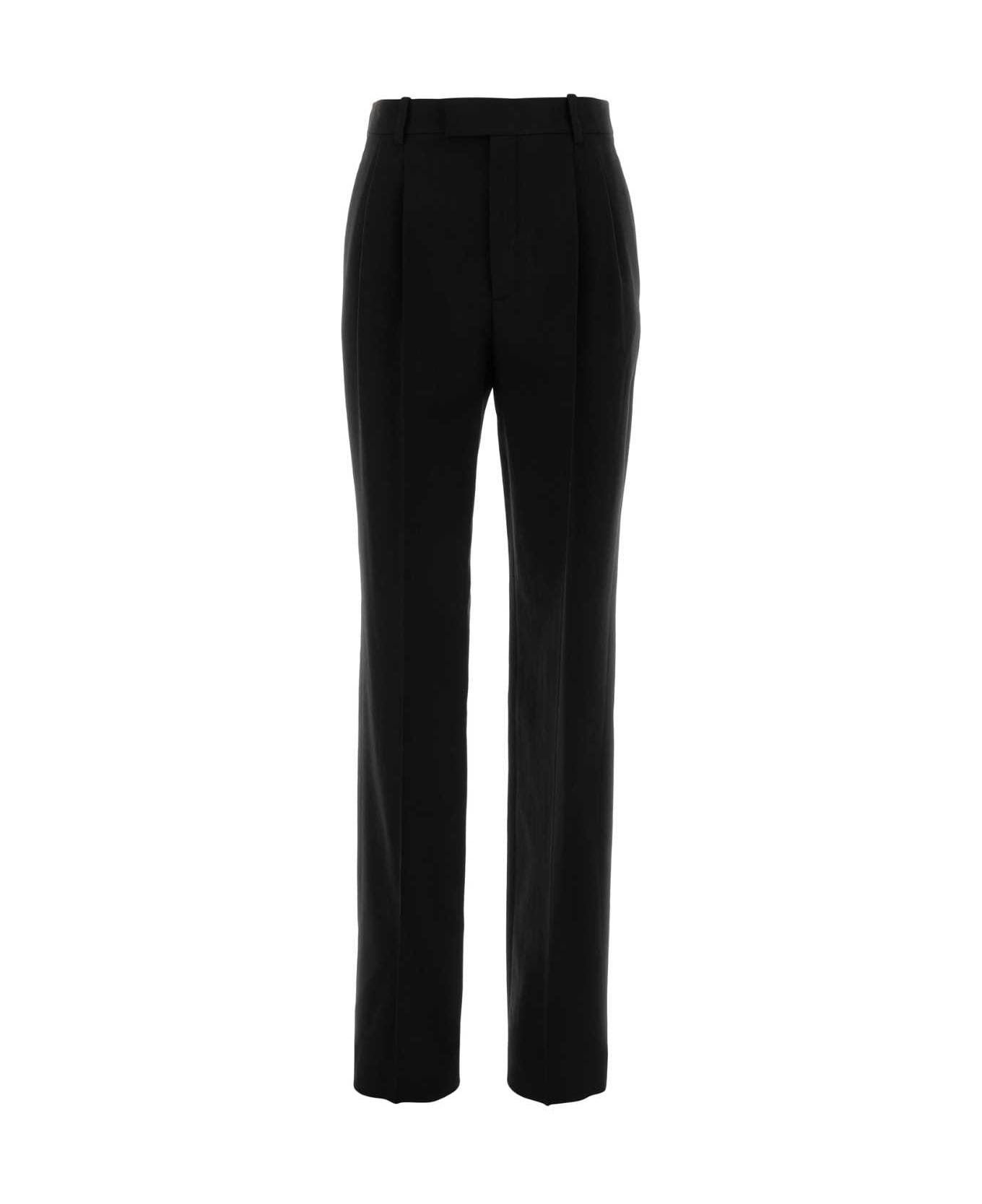 Saint Laurent Black Wool Pant - Black